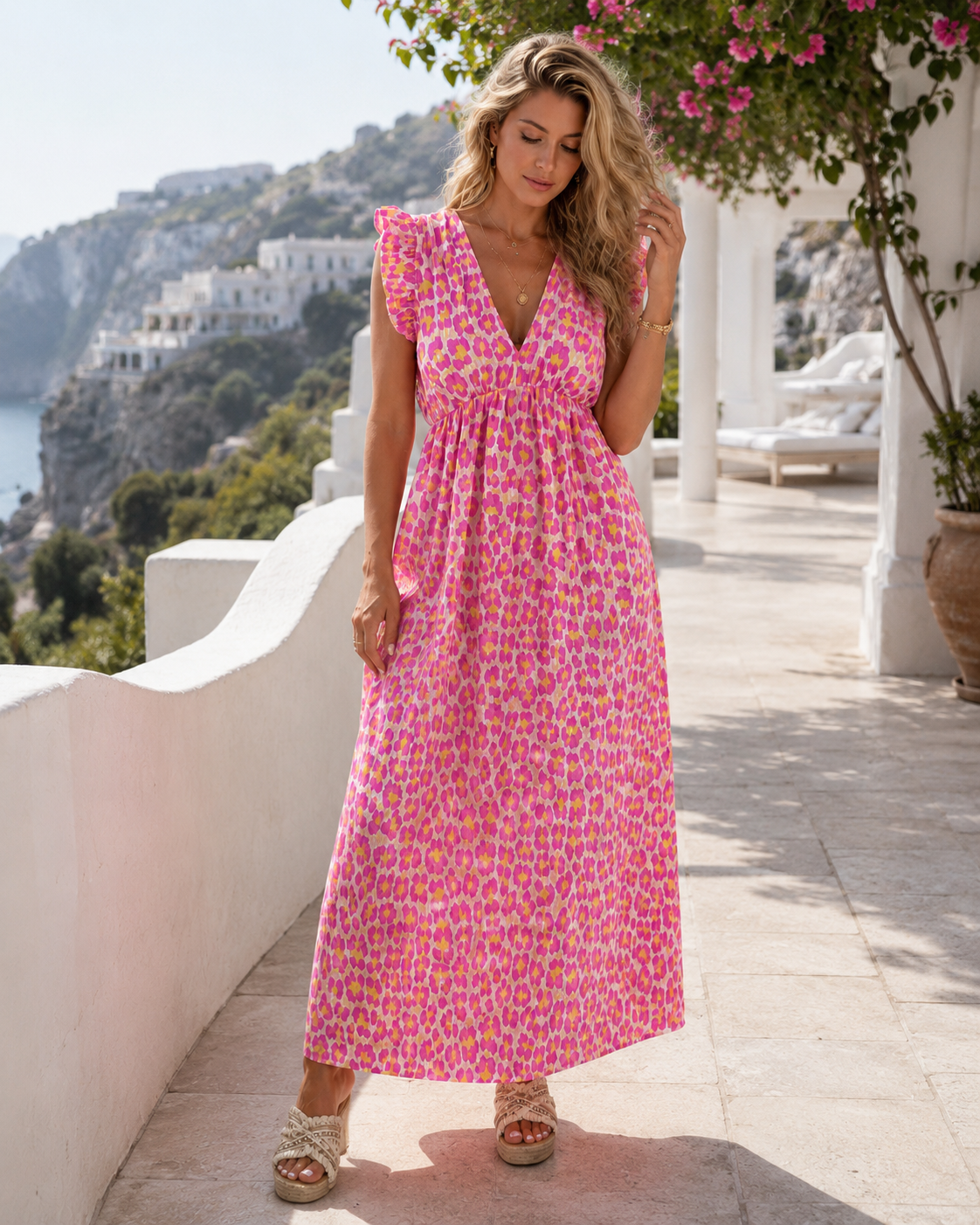 VESTIDO CASUAL  CON VOLANTES