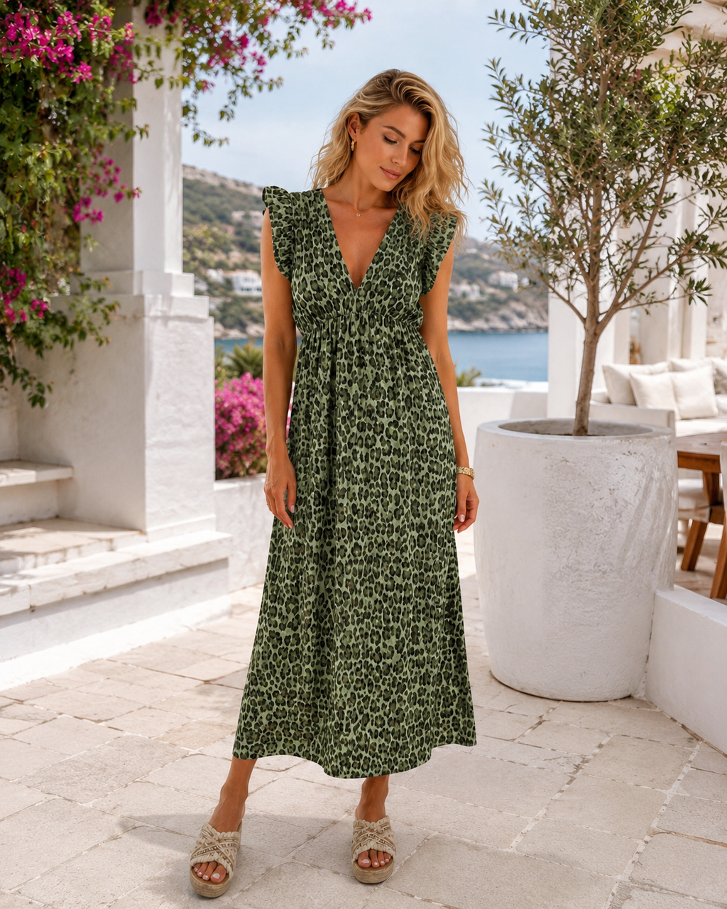 VESTIDO CASUAL  CON VOLANTES