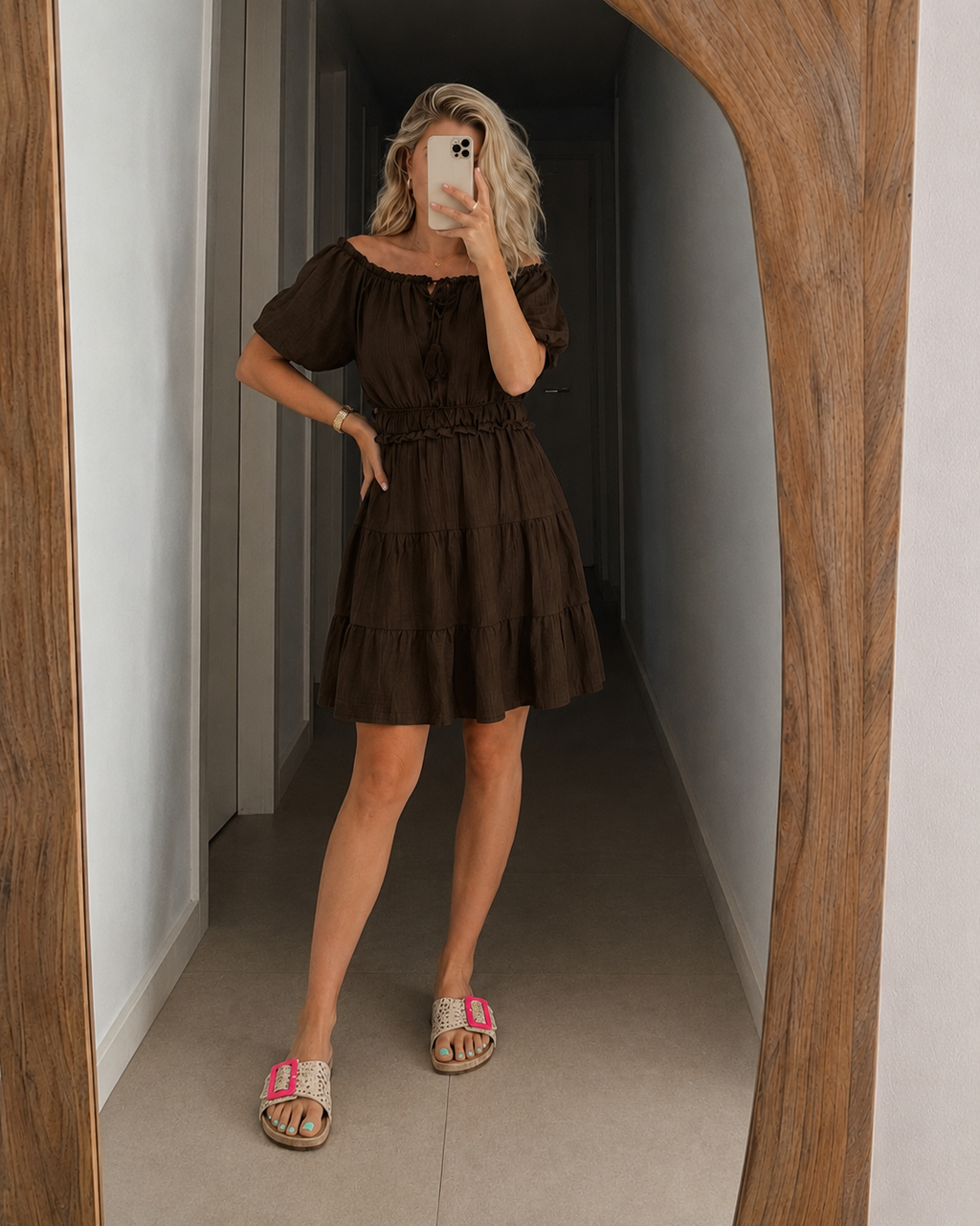 VESTIDO SIN HOMBROS - TALLA UNICA