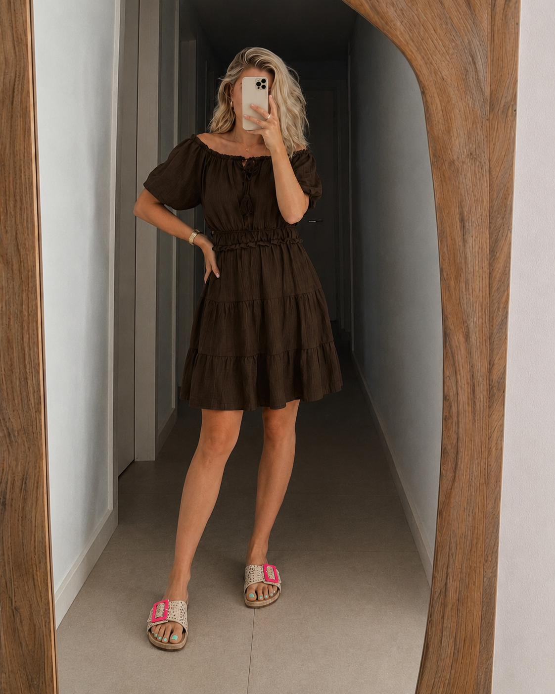 VESTIDO SIN HOMBROS - TALLA UNICA