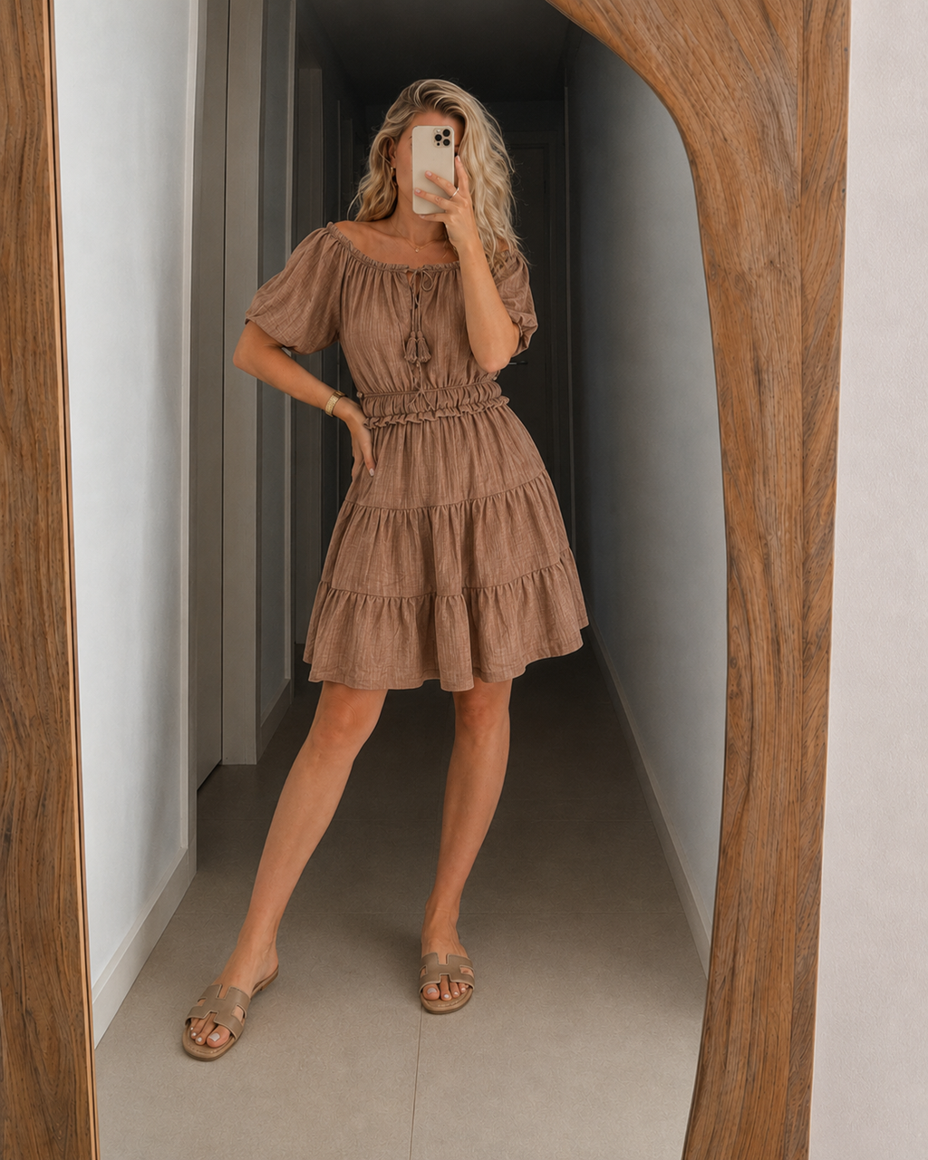 VESTIDO SIN HOMBROS - TALLA UNICA