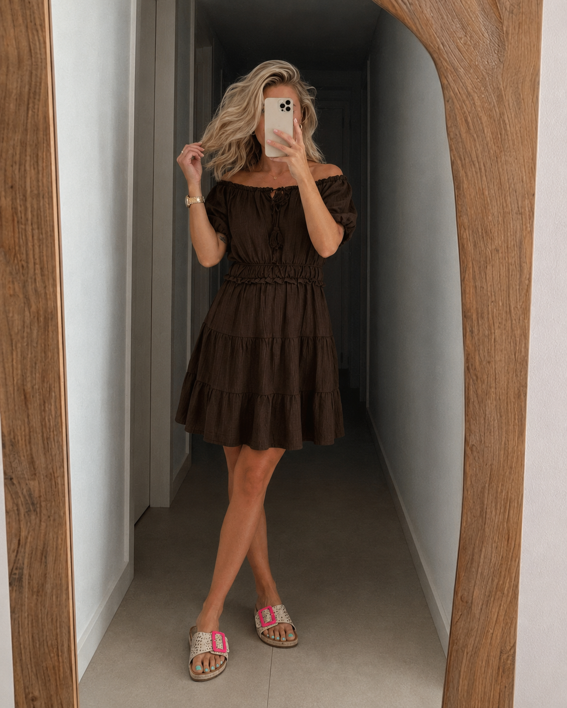 VESTIDO SIN HOMBROS - TALLA UNICA